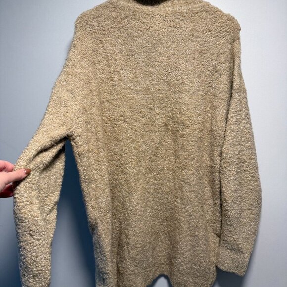 GAP Oversized Boucle Tan Sweater Turtleneck Medium - Picture 5 of 5